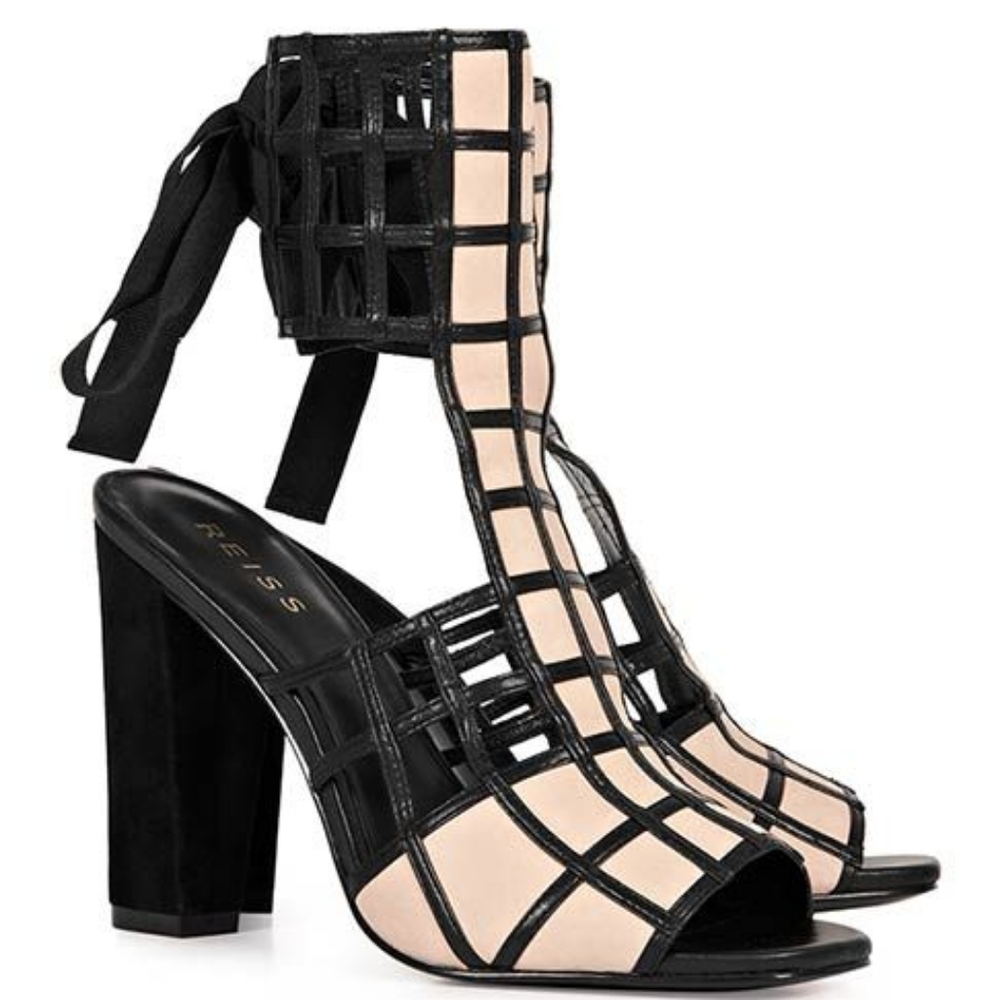 Reiss Lattice Caged Heels
